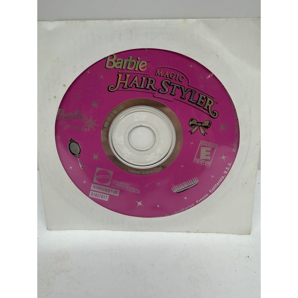 Barbie Magic Hair Styler PC CD-ROM Windows 95 Mattel Vivendi Retro Game S1637611